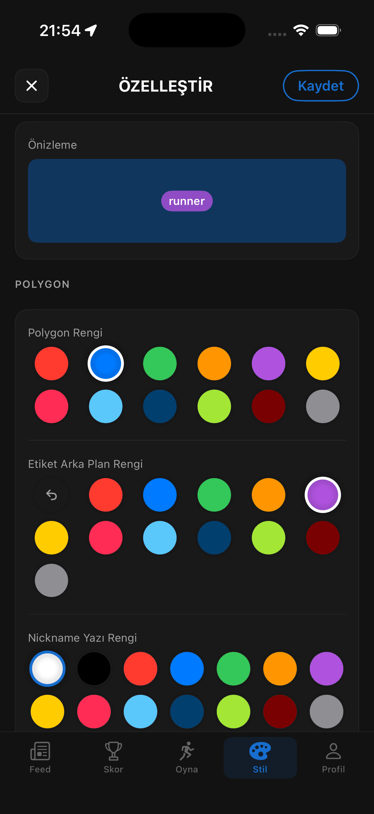 Customize your identity on the map.